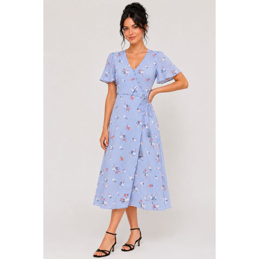 Madewell Button Wrap Midi Dress In Aloha Floral 0